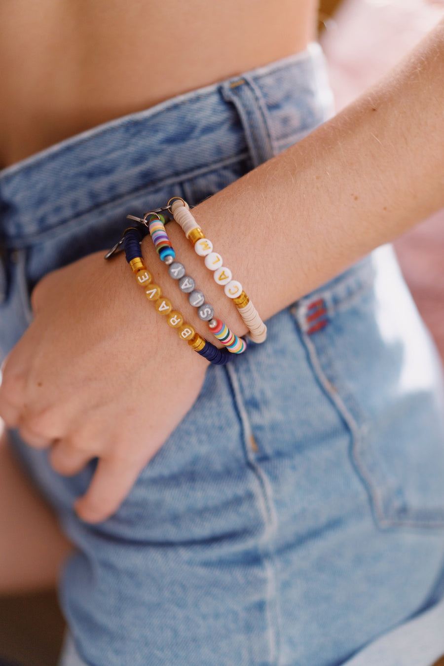 Heishi stackable bracelets