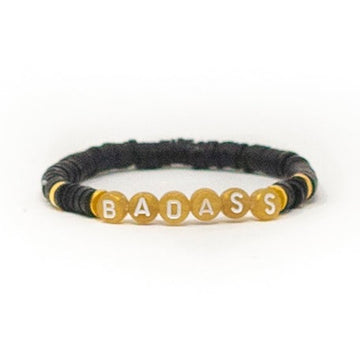 black heishi beaded bracelet for women