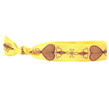 Yellow Heart Hair Tie