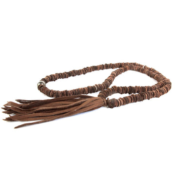 Chocolate Leather Tassel Necklace