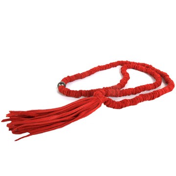 Red Leather Tassel Necklace