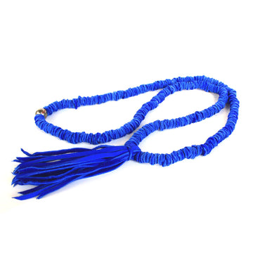 Indigo Leather Tassel Necklace