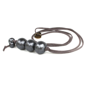 Charcoal Boho Beaded Necklace