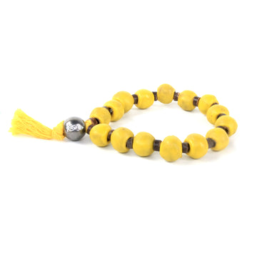 Yellow Tassel Clay Bracelet
